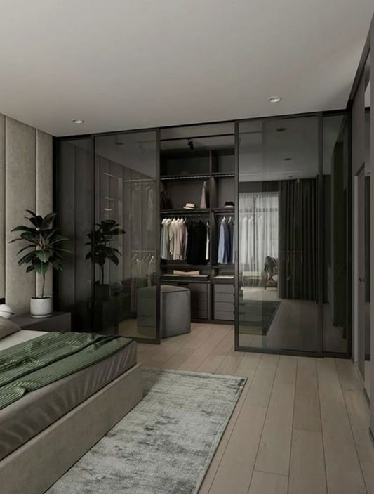 Glass Partition Wardrobe Chic